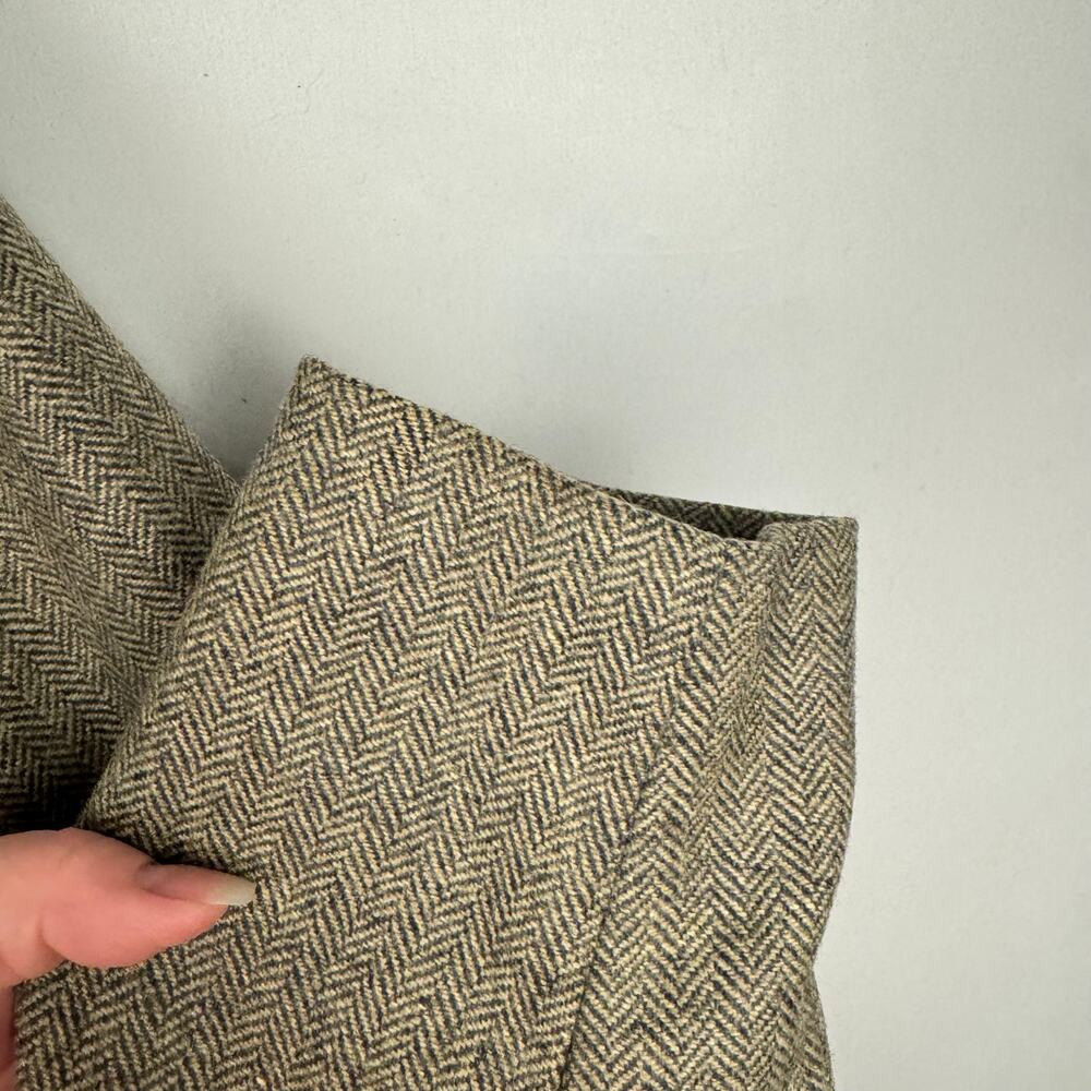 Kate Hill Wool Blend Herringbone Lightweight‎ Blazer Faux Fur Collar Jacket 14W - Picture 10 of 14